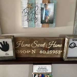 Home coordinates sign realtor gift