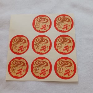 Vintage 80s Trend Scratch & Sniff Stinky Sticker Cinnamon Roll 8 Stickers Sweet