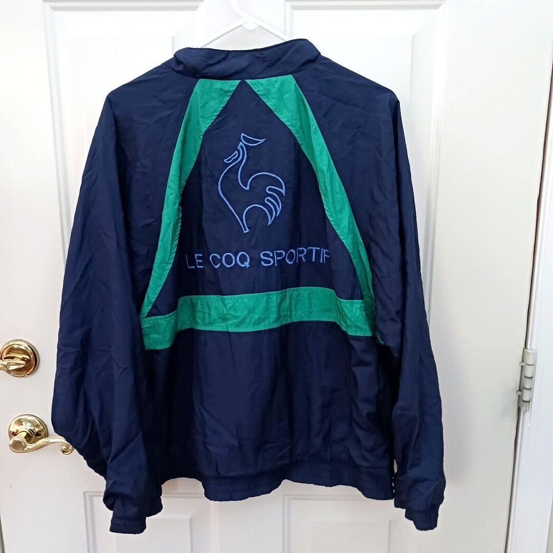 VTG 90s 'LE COQ SPORTIF' WHITE RARE REVERSIBLE SPORTSWEAR ANORAK WINDBREAKER 2XL