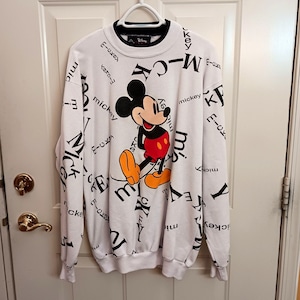 Vintage Mickey Mouse All Over Disney Originals Sweatshirt Sweater Sz L/XL 50/50