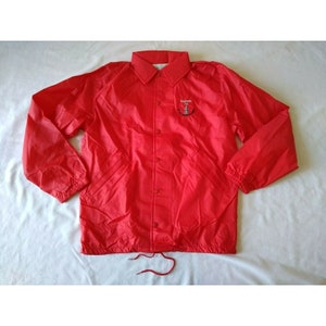 Vintage Seagrams 7 Crowns Palm Beach Sports Red Windbreaker Jacket Size Small