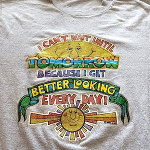 Vintage Screen Stars Shirt Iron On Sun Glitter Better Looking Everyday Small