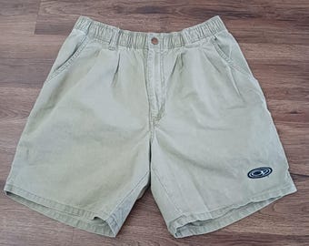 Pantalones cortos vintage OP Ocean Pacific color canela, talla mediana, de algodón, cintura elástica, años 90.