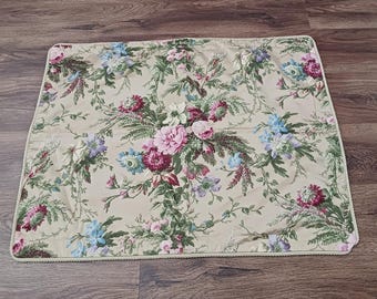 Funda de almohada estándar vintage Ralph Lauren Adrianna con borde ribeteado y estampado floral romántico.