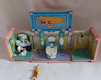 Vintage Polly Pocket Bluebird 1999 Mattel Dream Builders Bathroom Bath 1 Doll