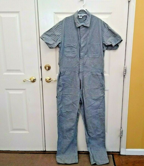 Vintage ROEBUCKS COVERALL Short Sleeve Herringbone