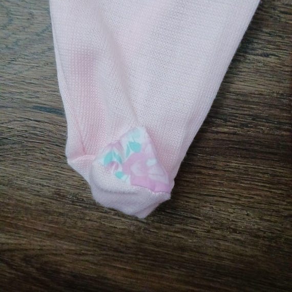 Vintage 12 Mo Carriage Boutiques Pink One Piece Footed Romper Sweater Heart View 3