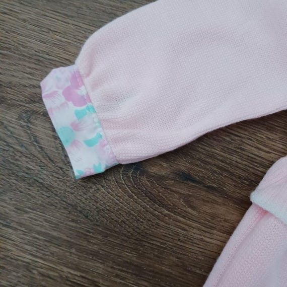 Vintage 12 Mo Carriage Boutiques Pink One Piece Footed Romper Sweater Heart View 2