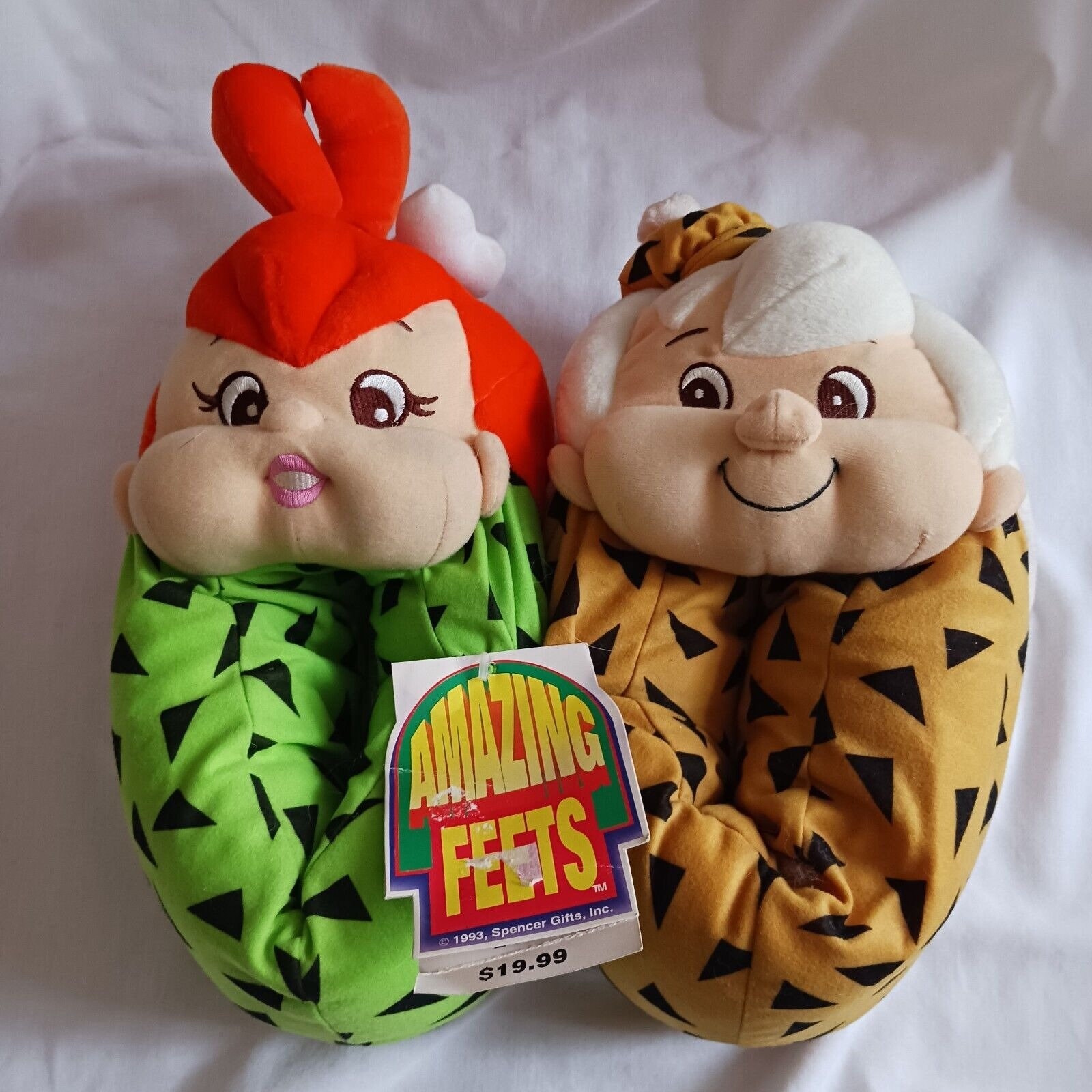 Vtg Flinstones Pebbles Bam Bam Plush Women's Slippers 78 Etsy