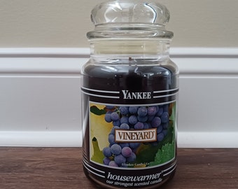 New Yankee Candle Vineyard 22oz Large Jar Black Label Retired Black Band