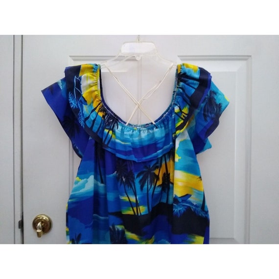 Kole Kole size XL Palm Trees Sunset Dress off sho… - image 2