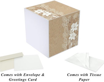 Gift Boxes 7x7 White Aperture Greeting Card Boxes X 5 Per Pack 