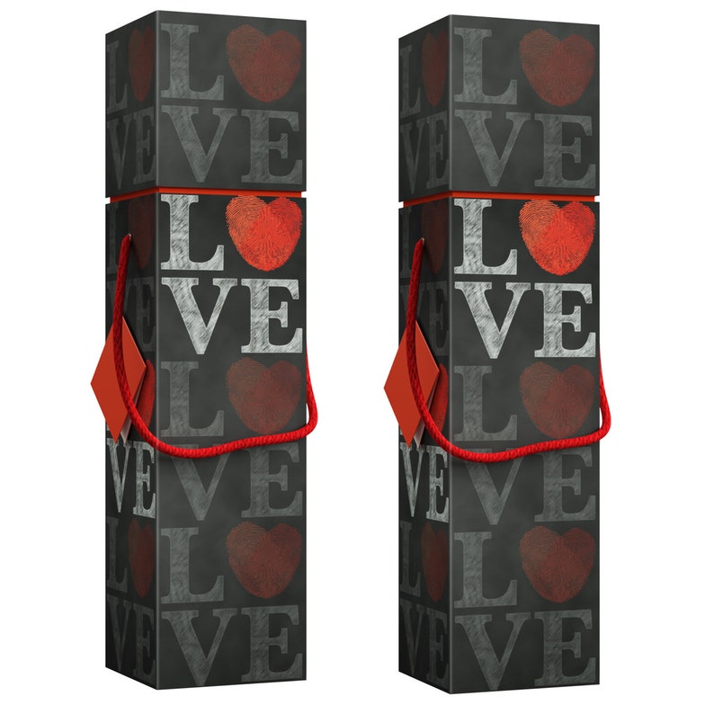Easy Assembly Reusable Caddy Boxes Gift Tag Included Lafite Love Set of 2 Gift Box for Valentines Day Wine Box Lafite Collection