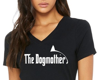 The DogMother Bull Terrier Tee Shirt - BELLA + CANVAS - Women’s Relaxed Jersey V-Neck Tee