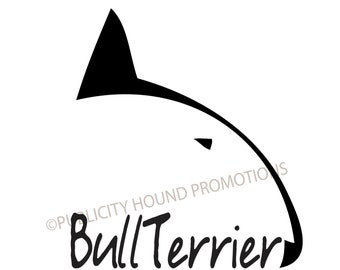 Bull Terrier, Streamline Bully Car Window Decal with breed name