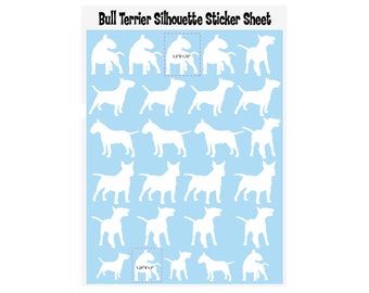 Bull Terrier Silhouette Sticker Sheet