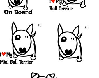 Bull Terrier Die Cut Vinyl Decal Sticker