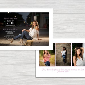 Girls or Guys graduation invitation for photographers, customizable, instant download, Photoshop file