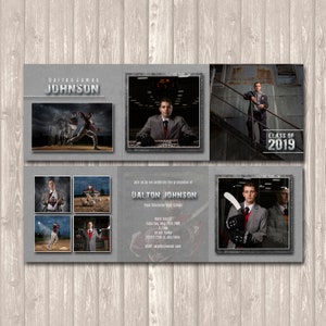 Boys trifold graduation announcement, instant download, fully customizable template for photoshop