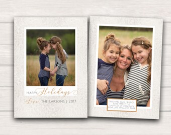 Stijlvol en eenvoudig aanpasbare foto Kerstkaart met instant digitale downloads