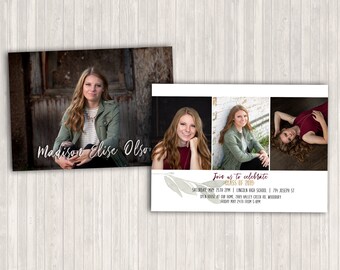May include: Graduation announcement with a photo of Madison Elise Olson. The announcement includes the date, time, and location of the graduation ceremony and an open house.