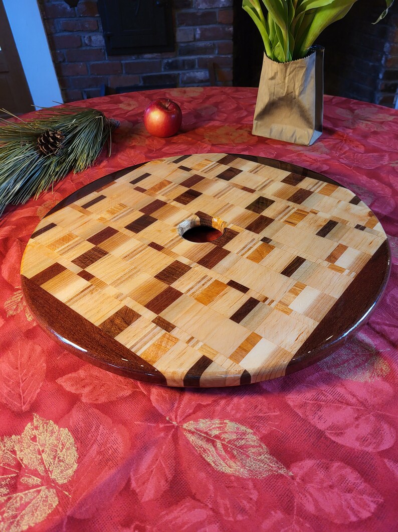 Outdoor Lazy Susan With Umbrella Hole Lazy Susan Fathers Day Etsy