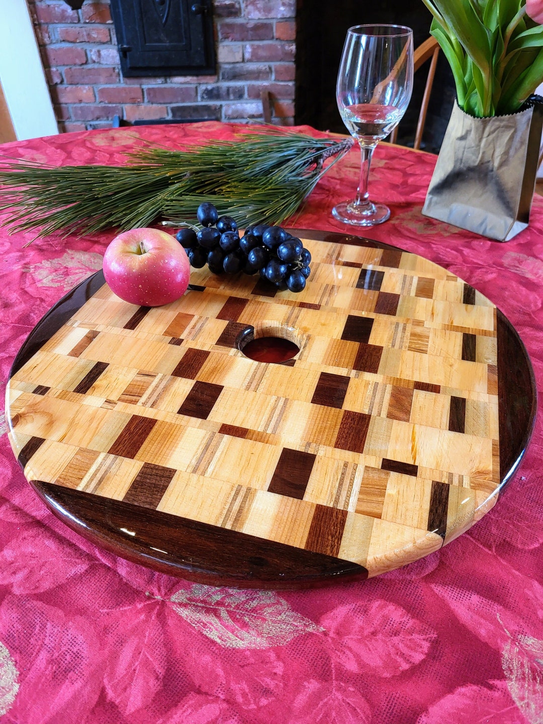 Outdoor Lazy Susan With Umbrella Hole Lazy Susan Fathers Day Etsy