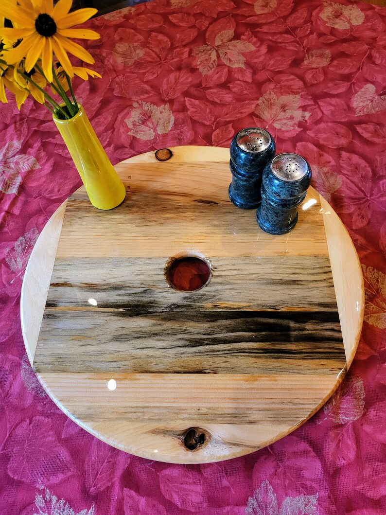 Outdoor Lazy Susan, Patio Decor, Lazy Susan With Umbrella Hole