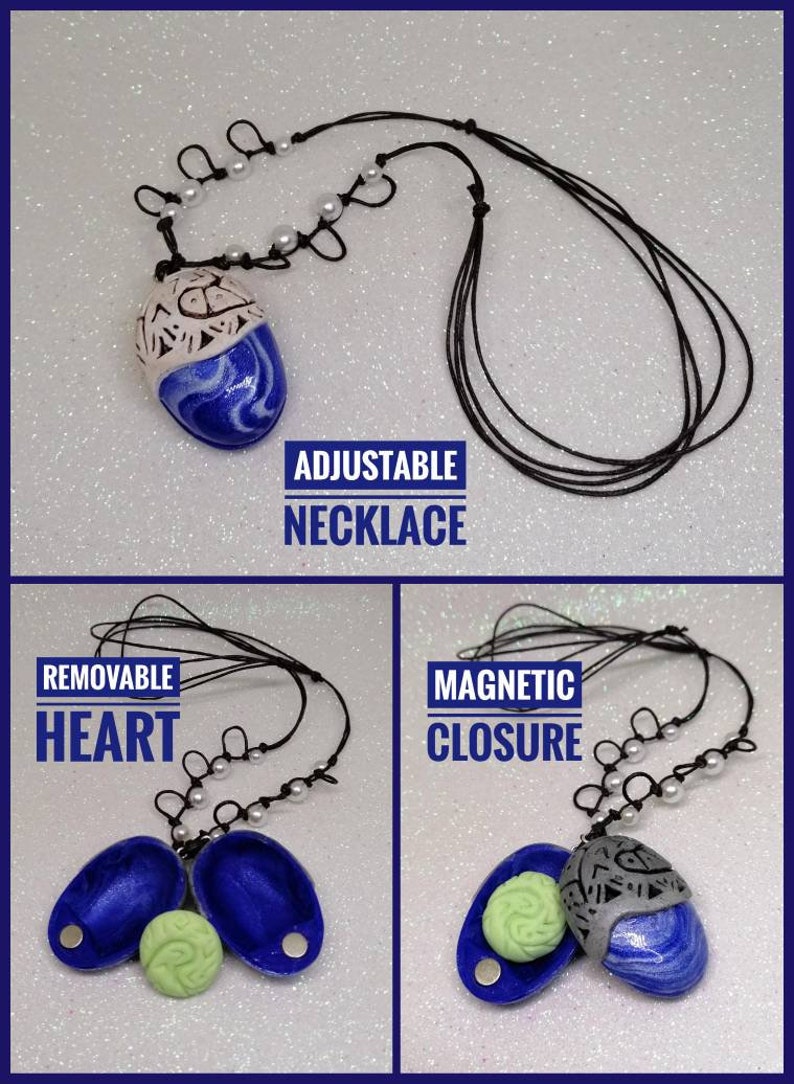 Moana Necklace open/close with removable heart of Te Fiti/ Vaiana necklace openable version with removable heart of Te Fiti image 7