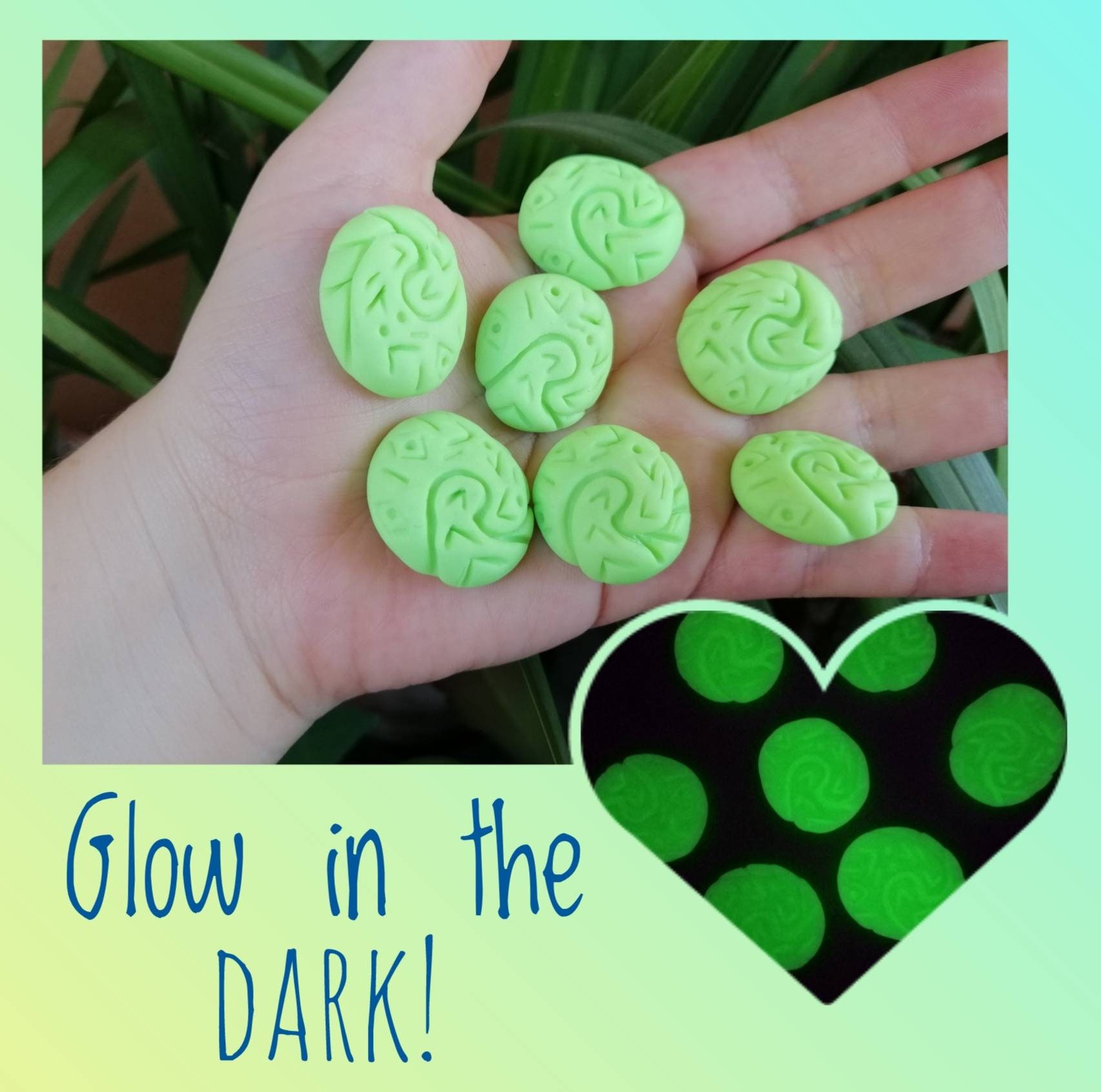 Heart of Te Fiti for Moana Necklace / glow in the dark / 3 pieces /