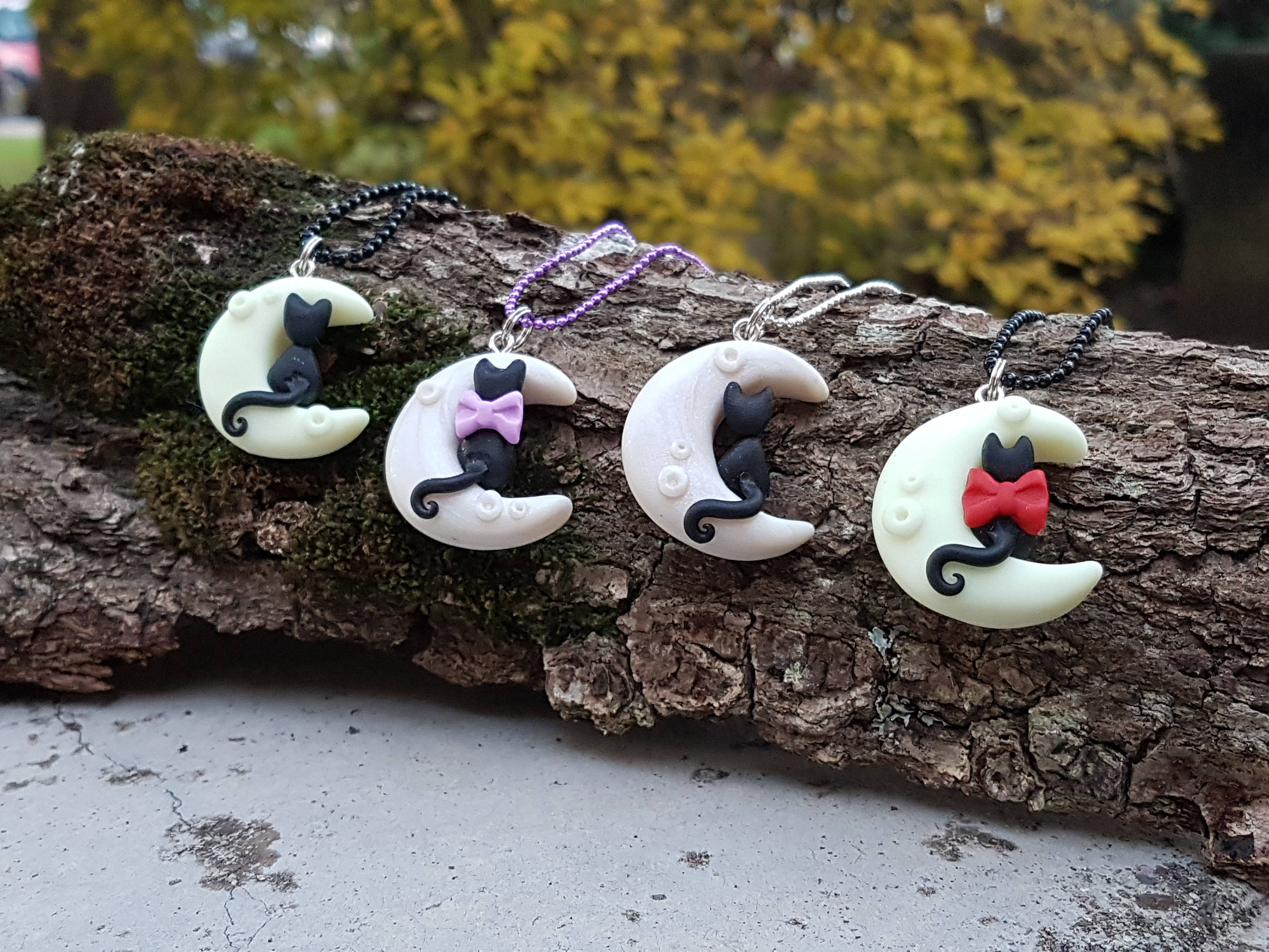 Jeulia Moda Collana Gatto e Luna in Argento Sterling