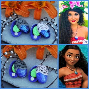 Moana Necklace open/close with removable heart of Te Fiti/ Collana di Vaiana versione apribile con cuore di Te Fiti rimovibile immagine 1