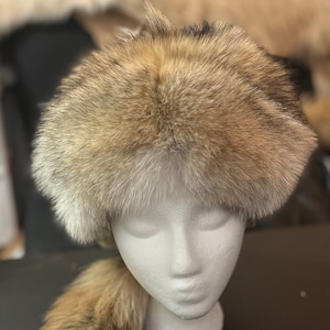 Western Coyote Fur Davey Crockett Daniel Boone Hat Size L Silk Satin Lining
