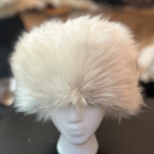 Extra Heavy White Sheepskin Hat Upcycled Lining Premium Shearling
