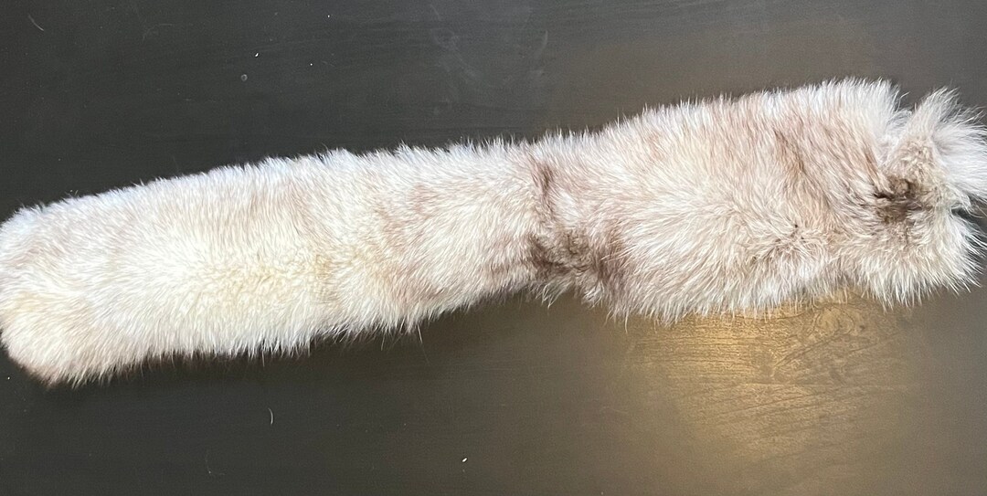 Blue Fox Fur Hood Ruff Vintage Materials 29.5x3 Grosgrain Etsy