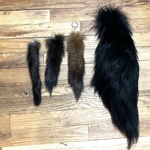 Real Mink Sable or Fox Tail Keychains