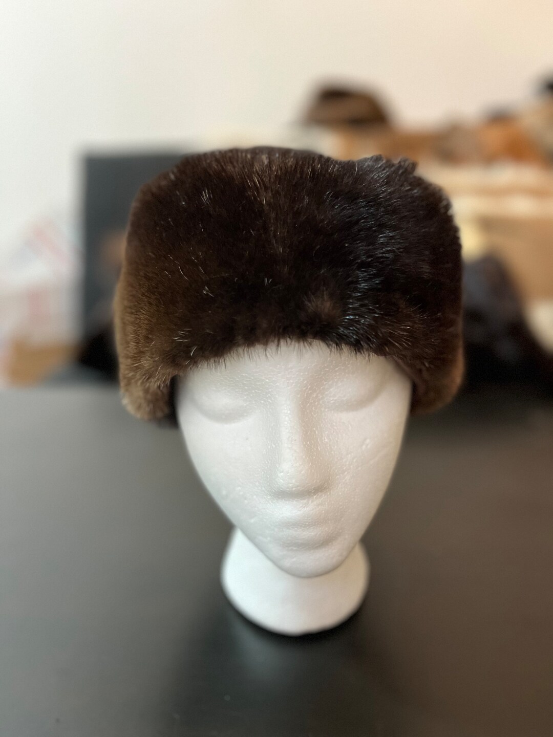 River Otter Fur and Deer Leather Cossack Hat Size L Silk Lining - Etsy