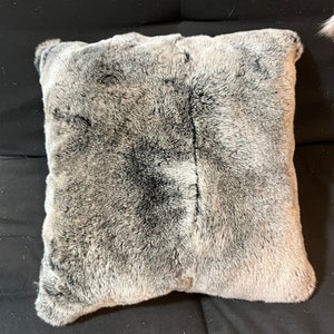 Grey Patch Rabbit Fur Pillow – Runyon's Fine Furniture