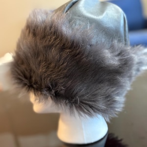 Soft Curly Sheepskin and Lamb Leather or Cowhide Cossack Hat Size L/XL