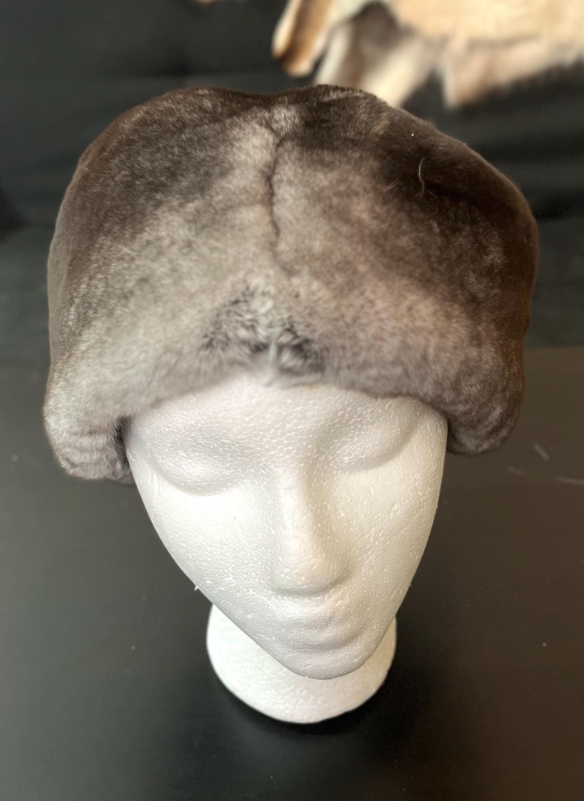 Real Rex Rabbit Fur Hat Silk Lining Chinchilla Colored Two  display picture 1