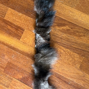 NATURAL BLACK Coyote Fur Hood Ruff Canada Style Trim Grosgrain Attached 27&quot; by 2.5”