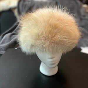 Whitened Western Coyote Fur Cossack Hat Size L Silk Satin Lining