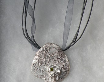 Dragonfly Pond- Fine Silver Pendant