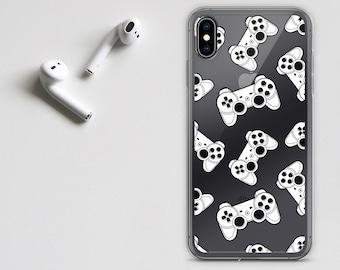 Game Controller Phone Case, Clear iPhone Case, Joystick Phone Case, iPhone Game Controller Case, iPhone X Case, iPhone XS Max Case, Gaming