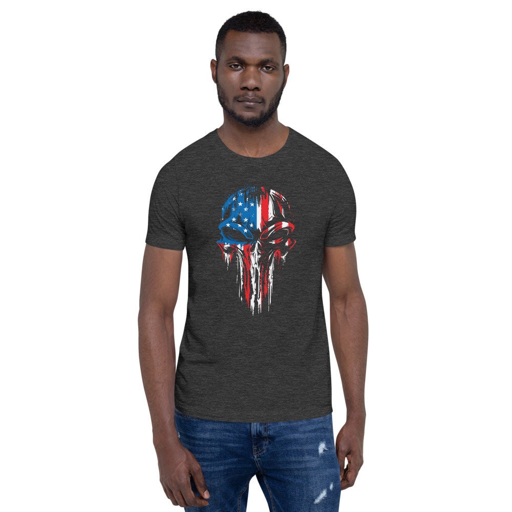 Punisher Skull American Flag T-shirt USA Shirt America - Etsy