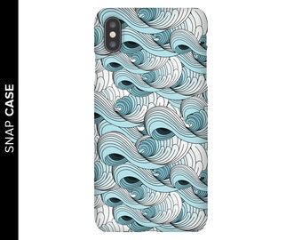 Blue and White Japanese Waves Phone Case, Ocean Waves Phone Case, iPhone X Case, Waves iPhone Case, Samsung Phone Case, iPhone 8 Case, Beach