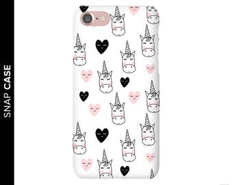 Unicorn Hearts Phone Case, Unicorn Phone Case, iPhone 7 Unicorn Case, iPhone 7 Case, Samsung Phone Case, Samsung Case, Hearts Phone Case