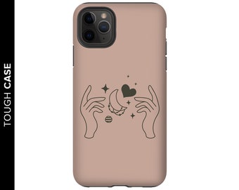 Boho Handyhülle, Hand und Mond Handyhülle, Hand iPhone Hülle, iPhone 8+ Hülle, iPhone XS Max Hülle, iPhone 11 Hülle Galaxy S10 Case iPhone X