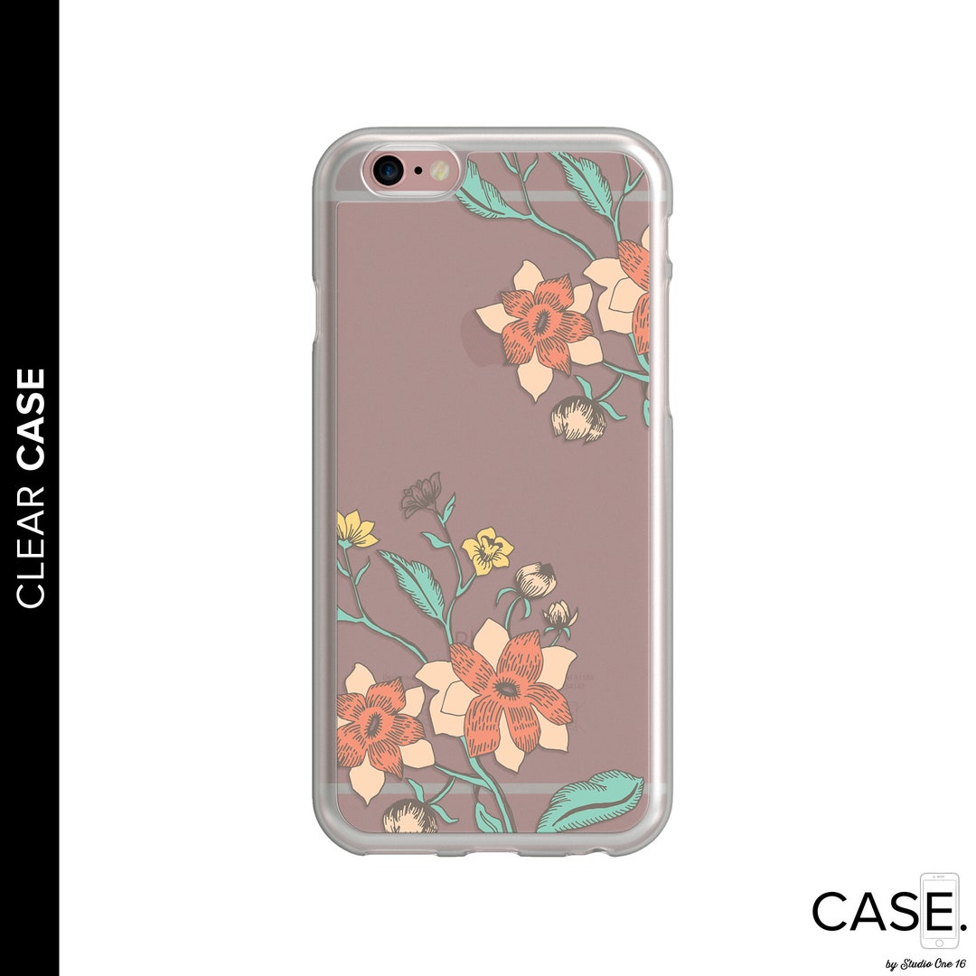 Clear iPhone Case, Floral Phone Case, iPhone 7 Clear Case, iPhone 8