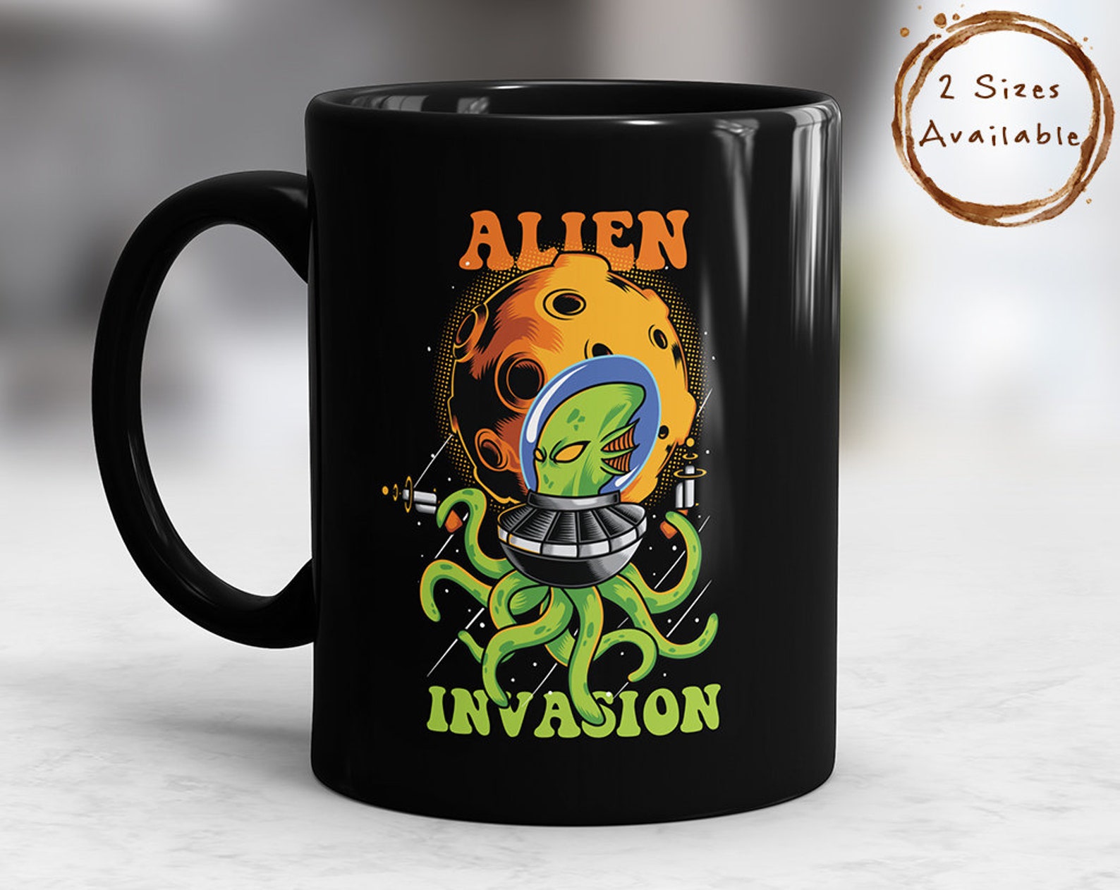 Alien Invasion Mug Aliens Coffee Mug Outer Space Mug UFO Etsy